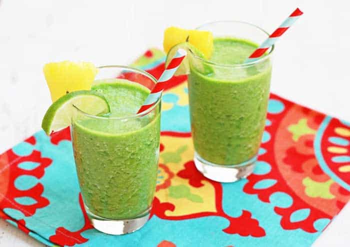 Smoothies for Kids - Pineapple Ginger Kale Green Smoothie